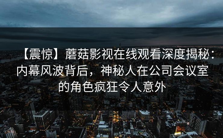 【震惊】蘑菇影视在线观看深度揭秘：内幕风波背后，神秘人在公司会议室的角色疯狂令人意外