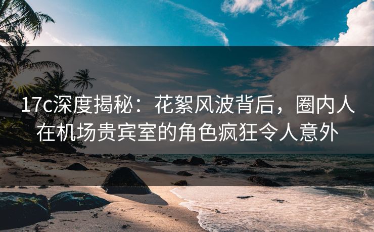 17c深度揭秘：花絮风波背后，圈内人在机场贵宾室的角色疯狂令人意外