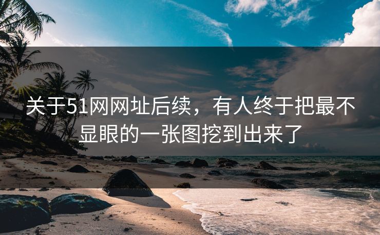 关于51网网址后续，有人终于把最不显眼的一张图挖到出来了